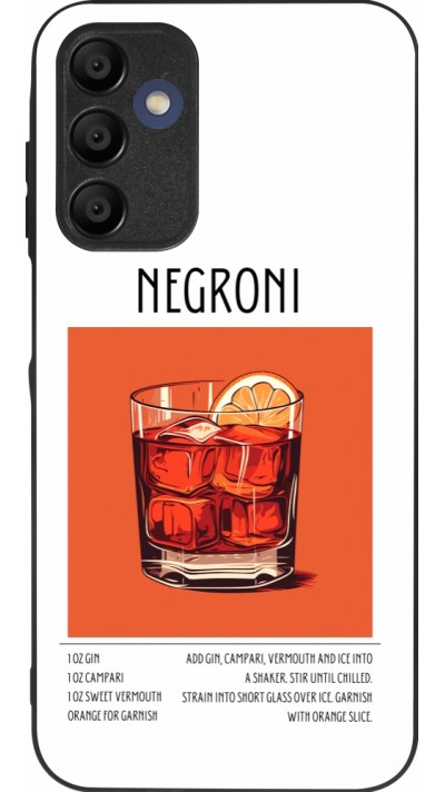 Coque Samsung Galaxy A15 - Silicone rigide noir Cocktail recette Negroni