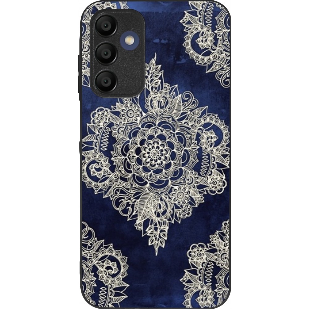 Coque Samsung Galaxy A15 - Silicone rigide noir Cream Flower Moroccan