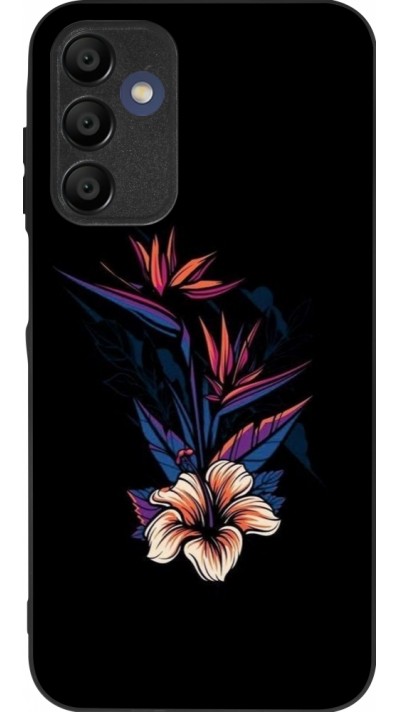 Coque Samsung Galaxy A15 - Silicone rigide noir Dark Flowers