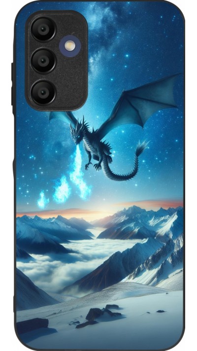 Coque Samsung Galaxy A15 - Silicone rigide noir Dragon nocturne montagne