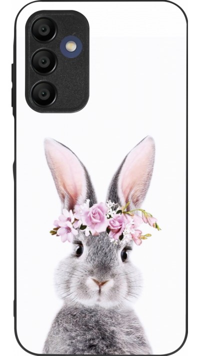 Coque Samsung Galaxy A15 - Silicone rigide noir Easter 2023 flower bunny