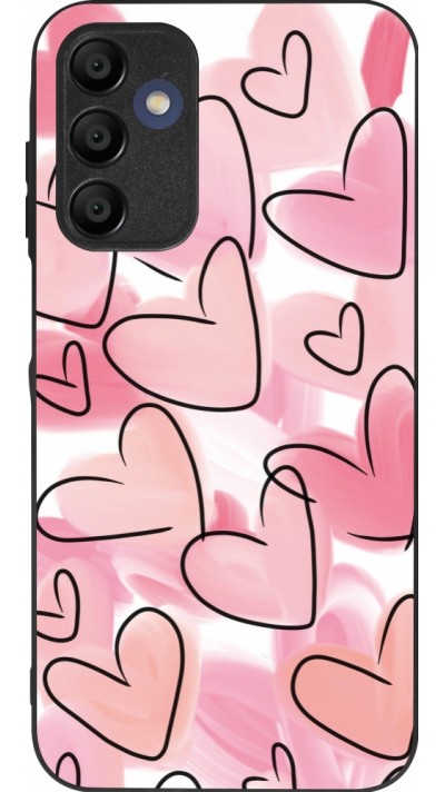 Coque Samsung Galaxy A15 - Silicone rigide noir Easter 2023 pink hearts