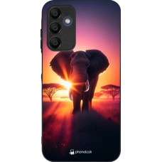 Coque Samsung Galaxy A15 - Silicone rigide noir Elephant Sunrise Beauty