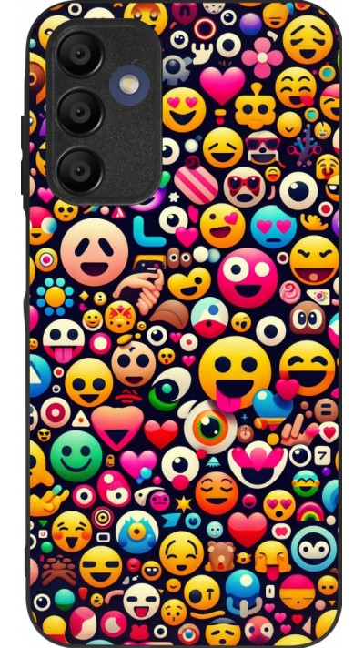 Coque Samsung Galaxy A15 - Silicone rigide noir Emoji Mix Color