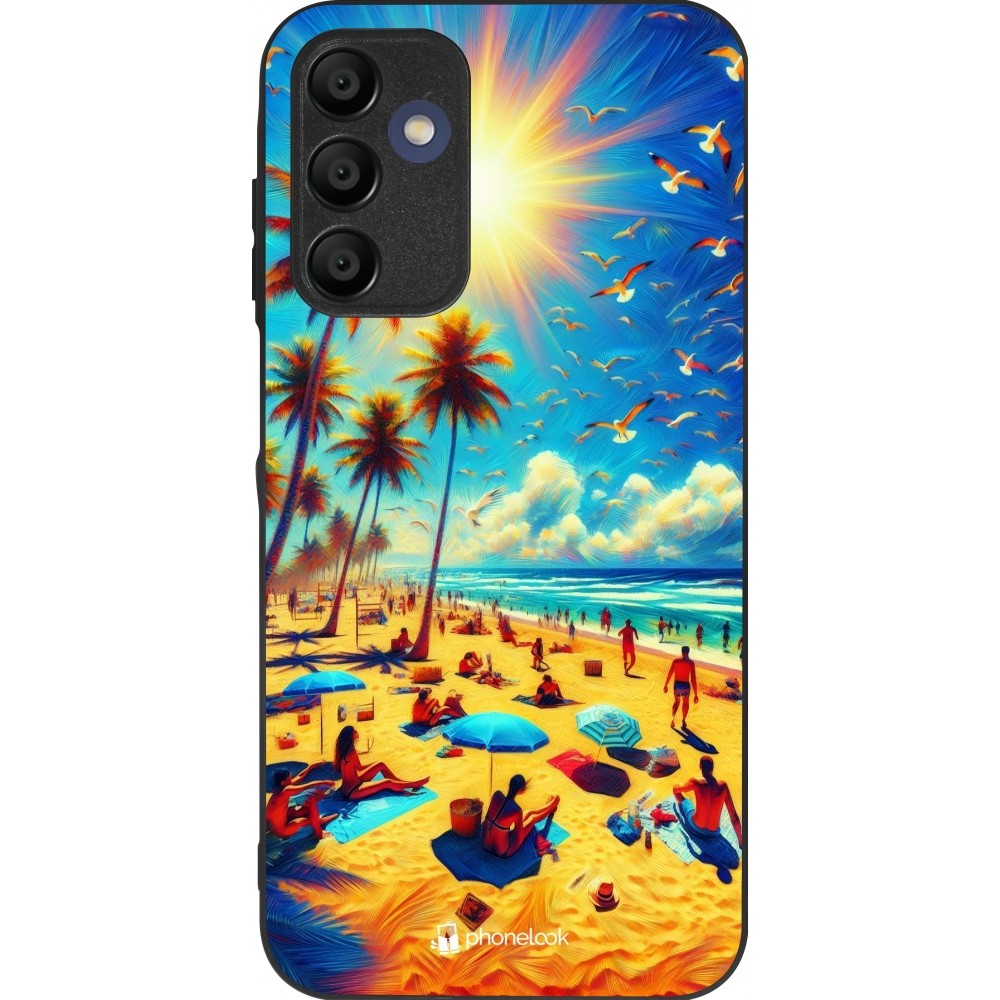 Coque Samsung Galaxy A15 - Silicone rigide noir Été Paradis Paint