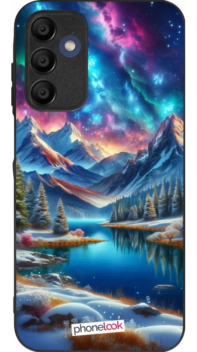 Coque Samsung Galaxy A15 - Silicone rigide noir Fantasy Mountain Lake Sky Stars