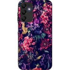 Coque Samsung Galaxy A15 - Silicone rigide noir Flowers Dark