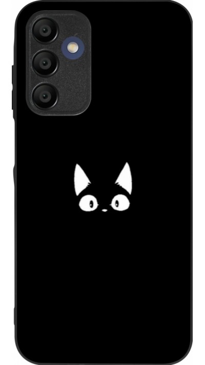 Coque Samsung Galaxy A15 - Silicone rigide noir Funny cat on black