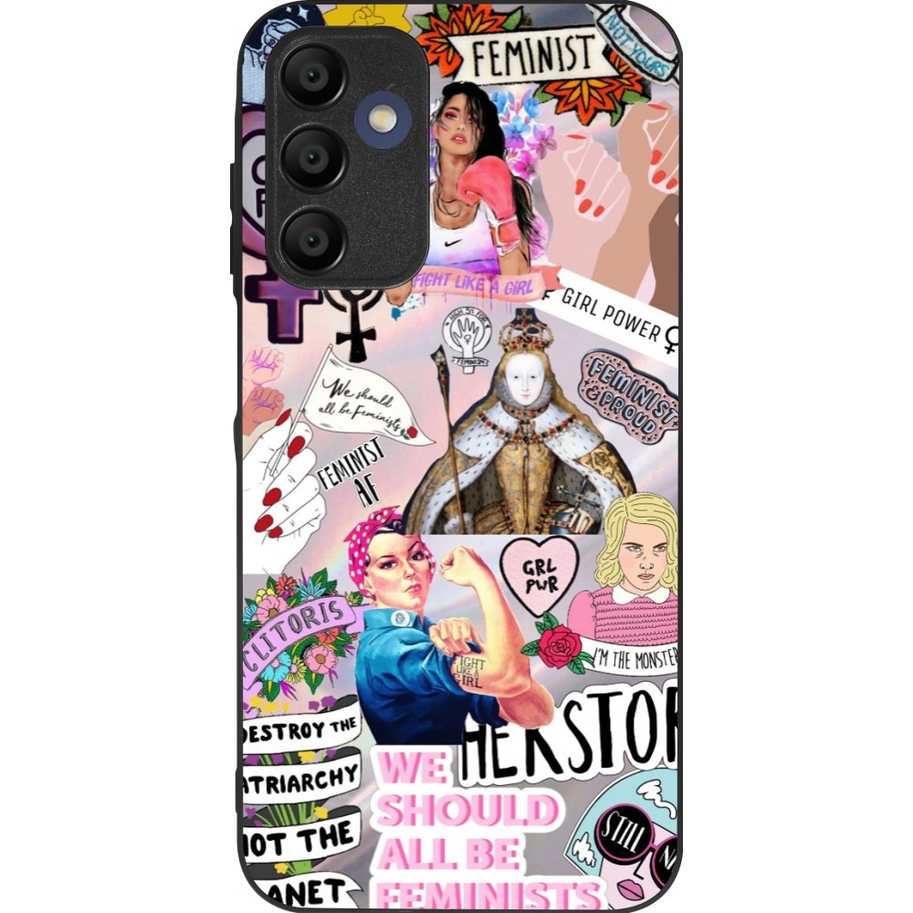 Coque Samsung Galaxy A15 - Silicone rigide noir Girl Power Collage