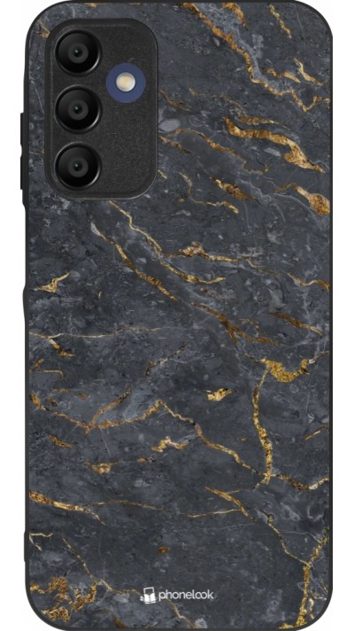 Coque Samsung Galaxy A15 - Silicone rigide noir Grey Gold Marble