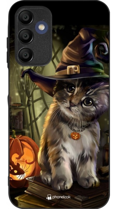 Coque Samsung Galaxy A15 - Silicone rigide noir Halloween 21 Witch cat