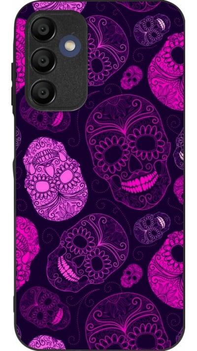 Coque Samsung Galaxy A15 - Silicone rigide noir Halloween 2023 pink skulls