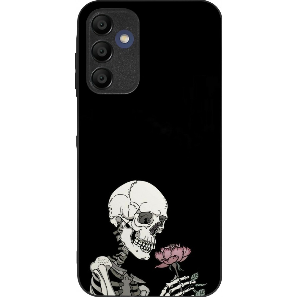 Coque Samsung Galaxy A15 - Silicone rigide noir Halloween 2023 rose and skeleton