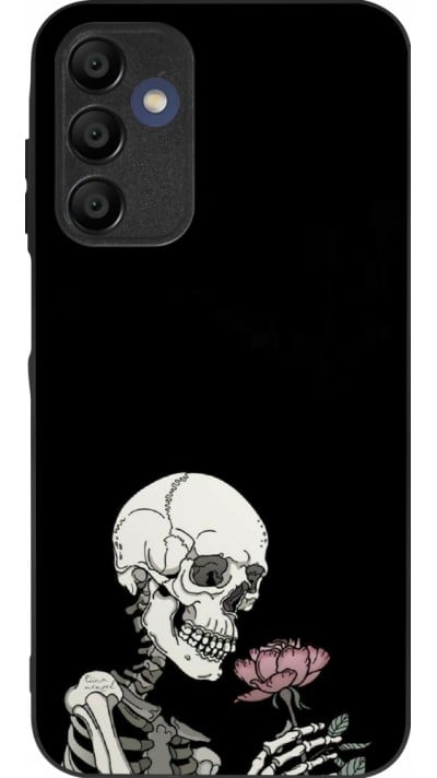 Coque Samsung Galaxy A15 - Silicone rigide noir Halloween 2023 rose and skeleton