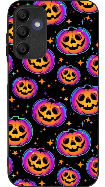 Coque Samsung Galaxy A15 - Silicone rigide noir Halloween 2024 rainbow pumpkins