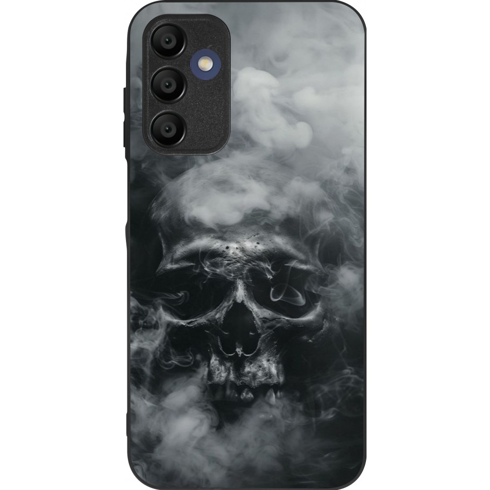 Coque Samsung Galaxy A15 - Silicone rigide noir Halloween 2024 smoky skull