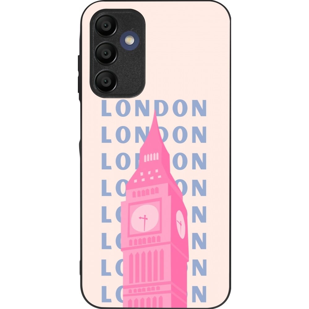 Coque Samsung Galaxy A15 - Silicone rigide noir London Pink Print