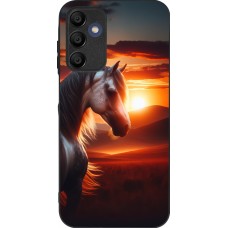 Coque Samsung Galaxy A15 - Silicone rigide noir Majestic Sunset Horse