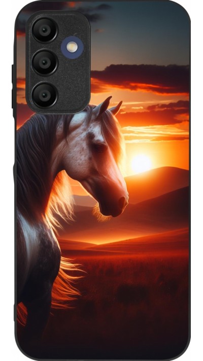 Coque Samsung Galaxy A15 - Silicone rigide noir Majestic Sunset Horse