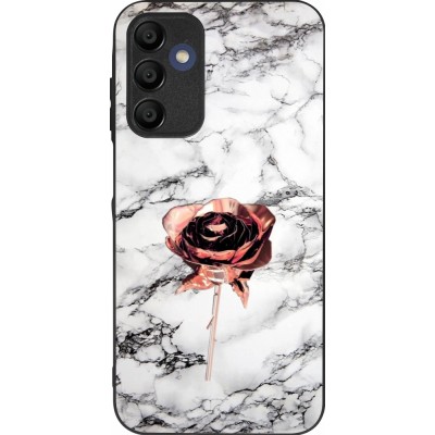 Coque Samsung Galaxy A15 - Silicone rigide noir Marble Rose Gold