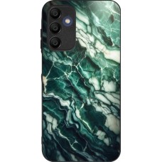 Coque Samsung Galaxy A15 - Silicone rigide noir Marbre vert majestueux