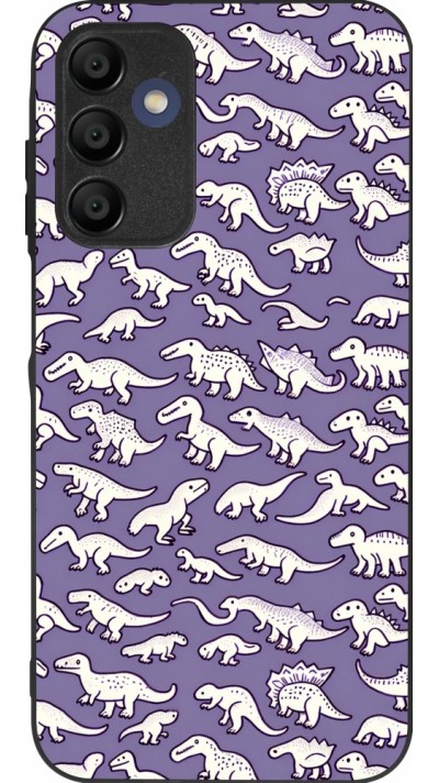 Coque Samsung Galaxy A15 - Silicone rigide noir Mini dino pattern violet