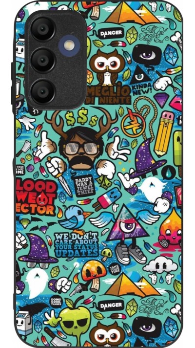 Coque Samsung Galaxy A15 - Silicone rigide noir Mixed Cartoons Turquoise