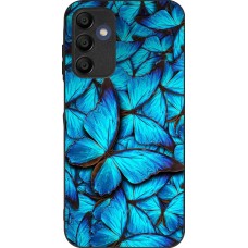 Coque Samsung Galaxy A15 - Silicone rigide noir Papillon bleu