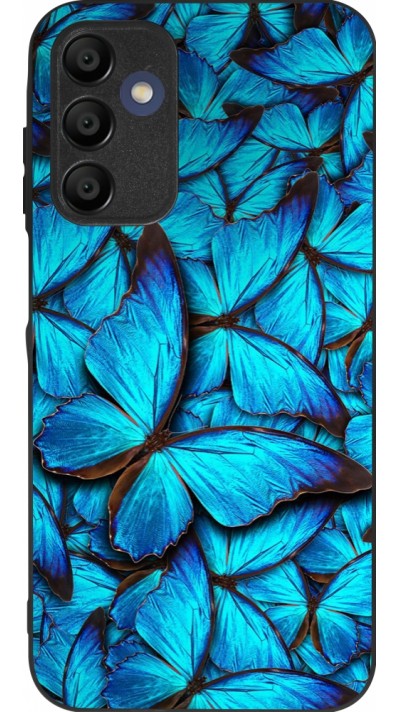 Coque Samsung Galaxy A15 - Silicone rigide noir Papillon bleu