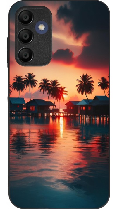 Coque Samsung Galaxy A15 - Silicone rigide noir Paradis Maldives