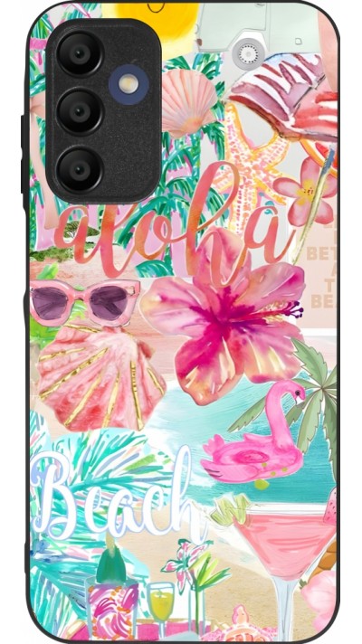 Coque Samsung Galaxy A15 - Silicone rigide noir Preppy Collage Aloha