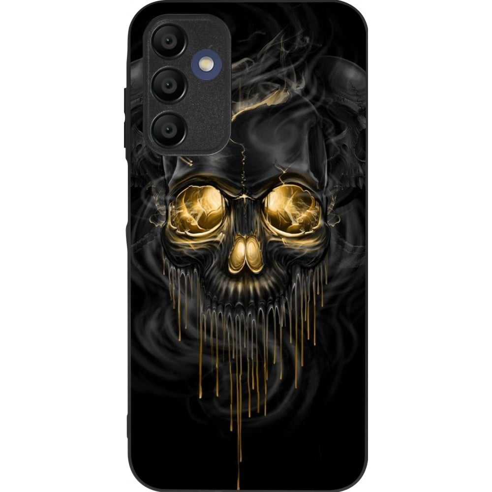 Coque Samsung Galaxy A15 - Silicone rigide noir Skull 02