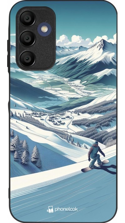 Coque Samsung Galaxy A15 - Silicone rigide noir Snowboarder Montagne