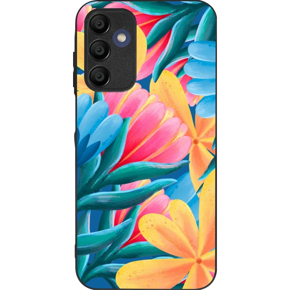 Coque Samsung Galaxy A15 - Silicone rigide noir Spring 23 colorful flowers