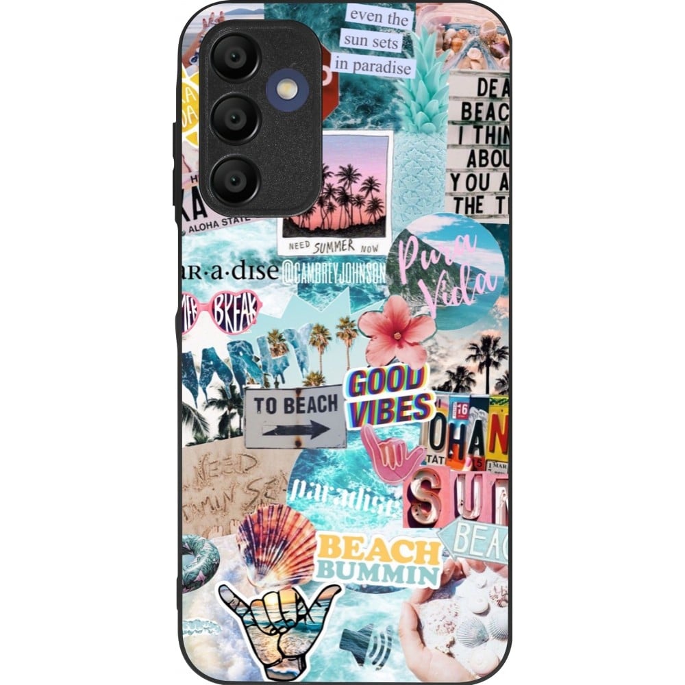 Coque Samsung Galaxy A15 - Silicone rigide noir Summer 20 collage