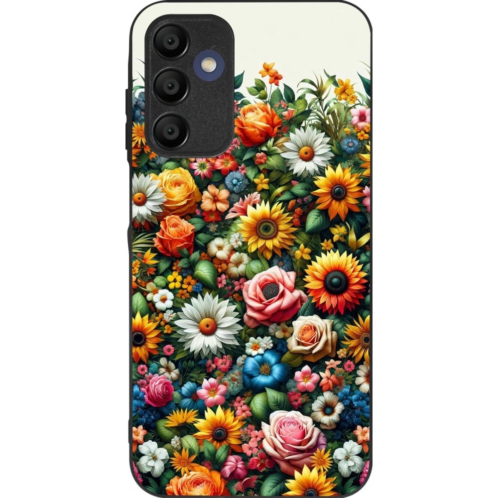 Coque Samsung Galaxy A15 - Silicone rigide noir Summer Floral Pattern