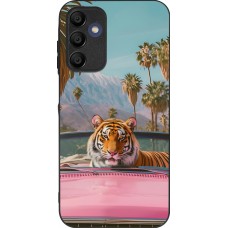 Coque Samsung Galaxy A15 - Silicone rigide noir Tigre voiture rose