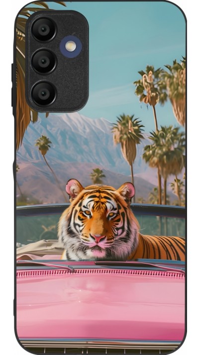 Coque Samsung Galaxy A15 - Silicone rigide noir Tigre voiture rose