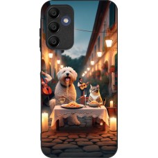 Coque Samsung Galaxy A15 - Silicone rigide noir Valentine 2024 Dog & Cat Candlelight