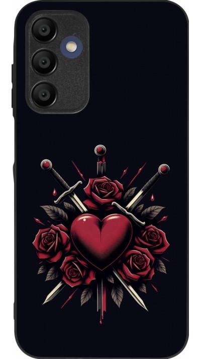 Coque Samsung Galaxy A15 - Silicone rigide noir Valentine 2024 gothic love