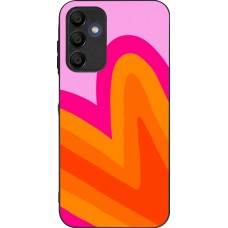 Coque Samsung Galaxy A15 - Silicone rigide noir Valentine 2024 heart gradient