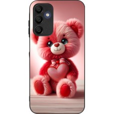 Coque Samsung Galaxy A15 - Silicone rigide noir Valentine 2024 Ourson rose