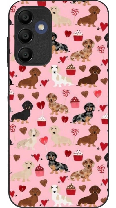 Coque Samsung Galaxy A15 - Silicone rigide noir Valentine 2024 puppy love