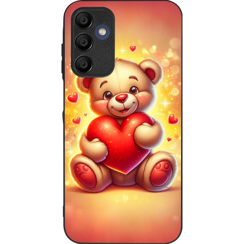 Coque Samsung Galaxy A15 - Silicone rigide noir Valentine 2024 Teddy love