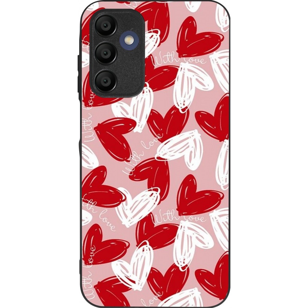 Coque Samsung Galaxy A15 - Silicone rigide noir Valentine 2024 with love heart