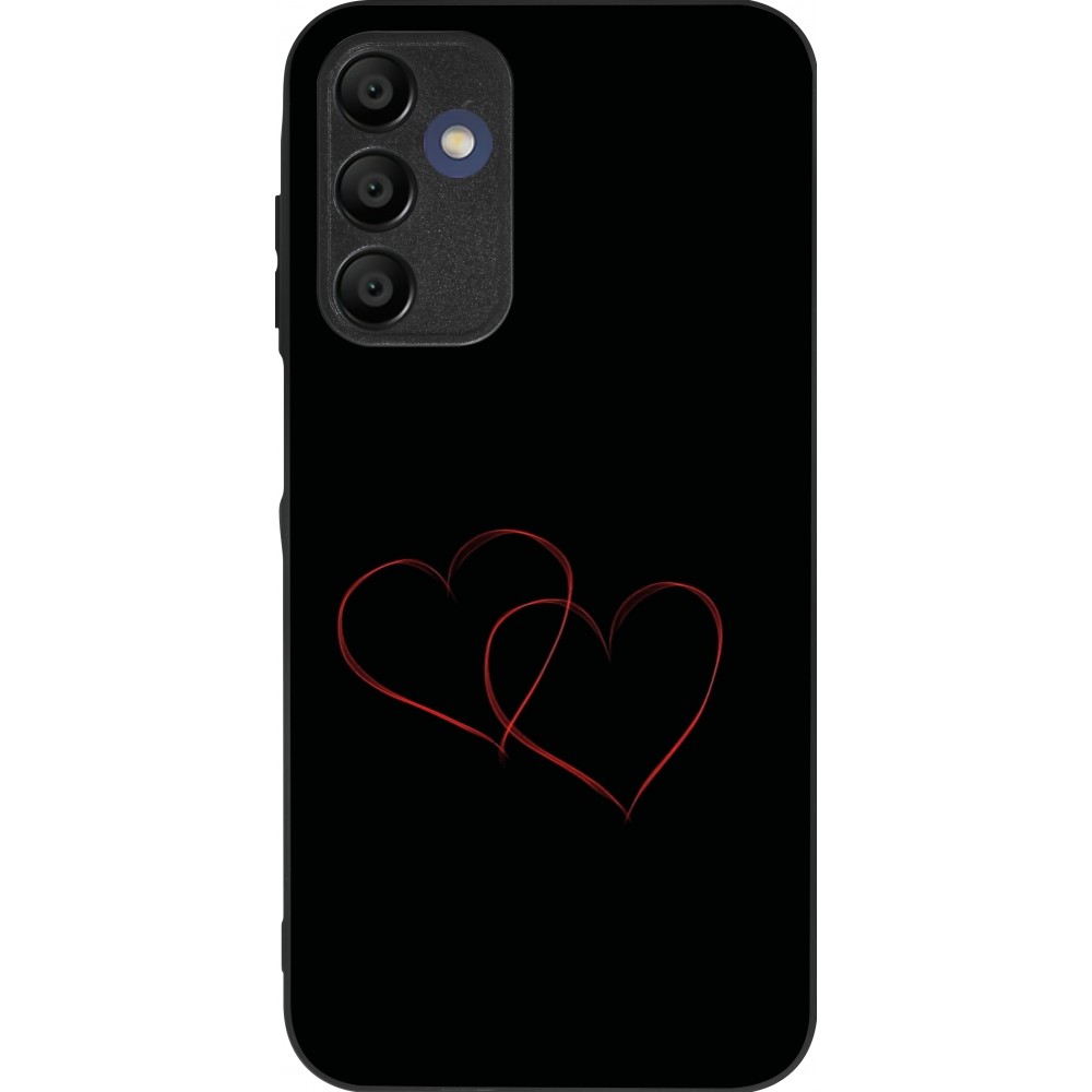 Coque Samsung Galaxy A15 - Silicone rigide noir Valentine 2023 attached heart