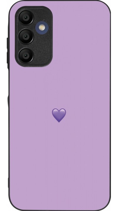 Coque Samsung Galaxy A15 - Silicone rigide noir Valentine 2023 purpule single heart