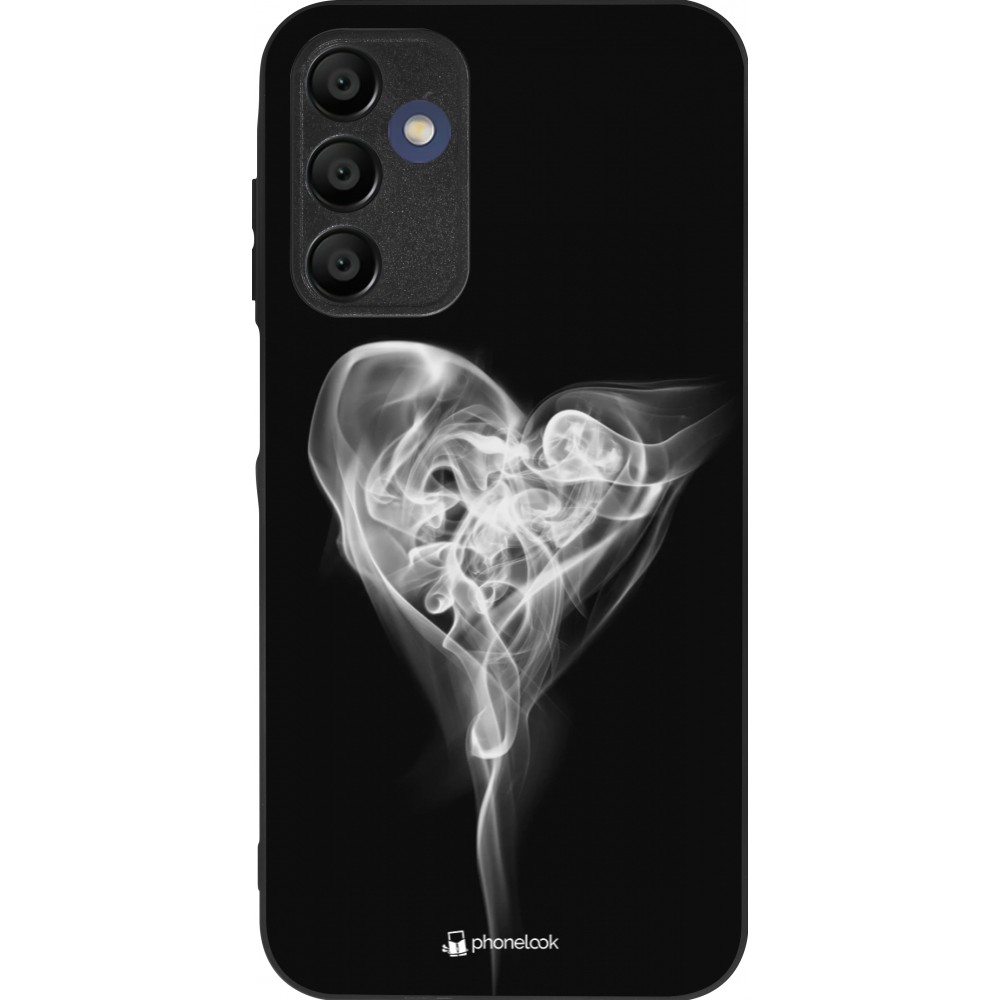 Coque Samsung Galaxy A15 - Silicone rigide noir Valentine 2022 Black Smoke