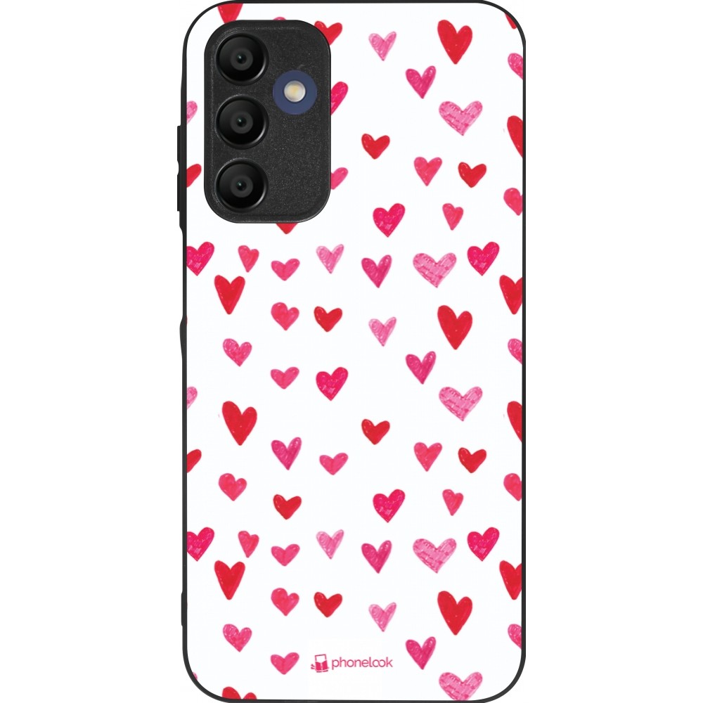 Coque Samsung Galaxy A15 - Silicone rigide noir Valentine 2022 Many pink hearts