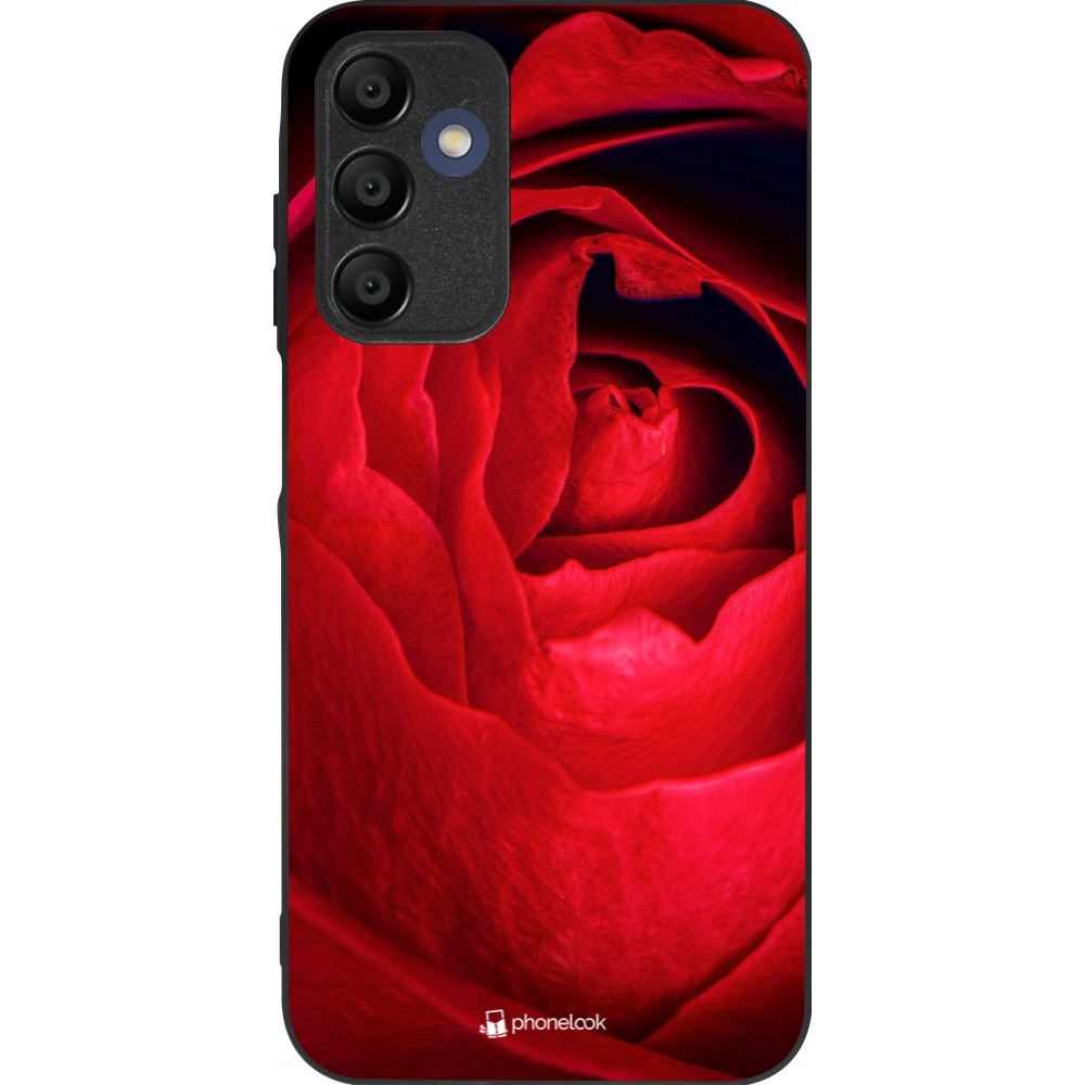 Coque Samsung Galaxy A15 - Silicone rigide noir Valentine 2022 Rose